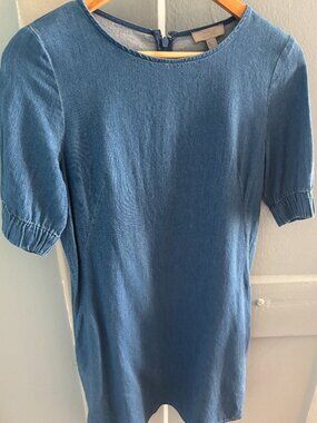COS 100% Cotton Lightweight Denim Zip-Back Dress Size 4 GUC